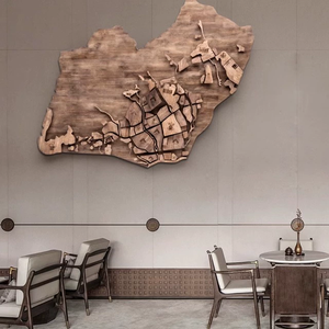 Mapa del Mundo 3D Grande de Madera, Decoración de Pared, Escultura, Arte, Pinturas para el Hogar, Oficina, Espacio Comercial - Product Image 1