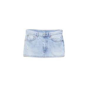 Gonna personalizzata da donna in cotone 100% alta qualità in tessuto Vintage blu Denim lavato <span class=keywords><strong>minigonna</strong></span> da donna - Product Image 5