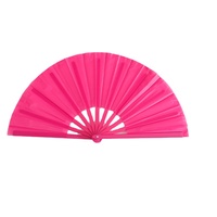 Éventail de Kung Fu en plastique couleur unie 33 cm, éventail pliant incassable en plastique pour la danse, le Tai Chi et le Wushu