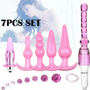 Butt Plug Trainer Kit for Comfortable Long-Term Wear, Pack of 7 Silicone Anal Plugs Training Set for Beginners Advanced Users