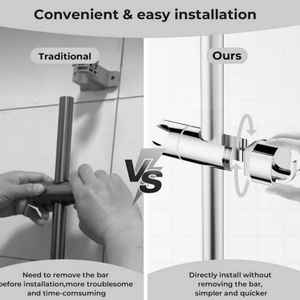 Shower Head Holder with 2 <b>Hooks</b> for 20.5-23.5mm Shower Heads Adjustable Shower Head Bracket for 16-27mm Slide Rod - Product Image 6