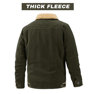 Áo khoác mùa đông nam dày dặn, giữ ấm, lót lông cừu, kiểu dáng áo khoác công nhân, có cổ, dành cho nam - Product Image 5