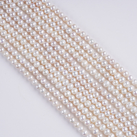Perles d'eau douce naturelles rondes de 5-6 mm pour la fabrication de bijoux