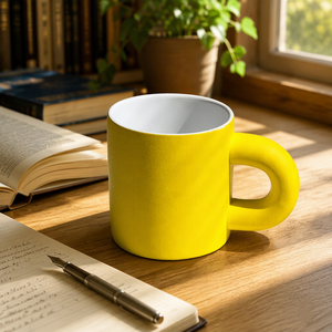 <span class=keywords><strong>Taza</strong></span> de café grande de estilo nórdico, <span class=keywords><strong>Taza</strong></span> de cerámica de 450ml, personalizada, surtido de colores, hecha a mano - Product Image 1