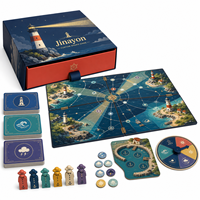 Jeu de société de sauvetage côtier personnalisé avec phare, jeu de table maritime avec composants en bois, impression quadricolore
