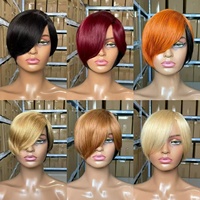 Perruques courtes en cheveux humains, perruques courtes style bob pour femmes noires, perruques en cheveux humains de couleur naturelle fabriquées à la machine, perruques pas chères