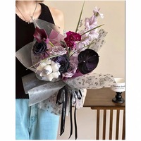 Papier Nosa et papier glassine personnalisés, imperméables et mats, pour emballages de fleurs fraîches, matériel d'emballage floral, thème Saint-Valentin Papillon Amour