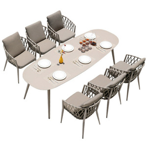 Set da Giardino Nordico per Esterni: Combinazione di Sedie e Tavolo per Terrazza e Balcone di Villa, Arredamento per Spazi Aperti - Product Image 5