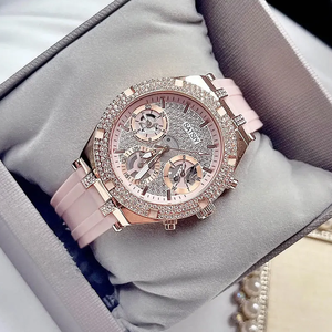 Reloj Cronógrafo Cuadrado <span class=keywords><strong>para</strong></span> Mujer <span class=keywords><strong>GUESS</strong></span> GW0407L1, Cuarzo, Caja de Acero Inoxidable de 38 mm, Resistente al Agua 30M, Correa de Silicona Simple, Venta al Por Mayor - Product Image 6