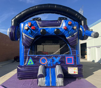 Combo de trampolín de castillo inflable para interior/exterior de tamaño personalizado de 4x4m con material de PVC para niños de 4 años de edad, uso en parque de trampolín