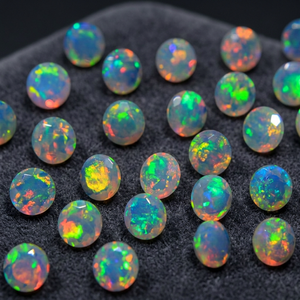 3mm/4mm/5mm/6mm Natural Ethiopian Opal Brilliant Cut Multi Color Play <b>Fire</b> <b>Stone</b> for Jewelry Making Direct Factory Wholesale - Product Image 2