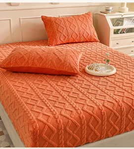 Bộ ga trải giường và vỏ gối chất liệu flannel fleece polyester kiểu dáng hiện đại, sang trọng, họa tiết xoắn ốc, dùng cho gia đình - Product Image 6