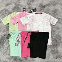 Ensemble de sport 2 pièces pour homme, été, t-shirt à manches courtes et short, ensemble de fitness réfléchissant, ensemble athlétique assorti pour la course à pied et la salle de sport