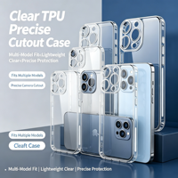 Casing HP TPU Transparan Anti-Slip Anti-Kuning Tahan Banting 360 Derajat Presisi untuk 16 15 Pro Max Slim Lembut