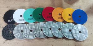 פד ליטוש יהלום עגול איכותי במיוחד 4 אינץ' 100 מ\\\"מ שרף 3 שלבים לליטוש שיש - Product Image 6