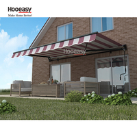Auvent rétractable Hooeasy moderne pour l'extérieur, anti-UV, abri solaire, cadre en aluminium réglable manuellement, bras pliables