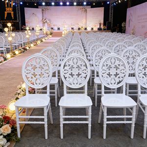 Chaise ronde blanche <span class=keywords><strong>à</strong></span> motif, en polypropylène, au meilleur prix, <span class=keywords><strong>pour</strong></span> <span class=keywords><strong>mariage</strong></span>, dîner, événement, fête et banquet - Product Image 4