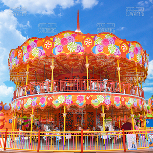 40% de réduction sur le carrousel à deux étages enchanté spécial week-end, un tour magique en plein air pour les centres commerciaux - Product Image 4
