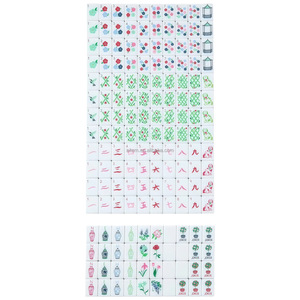 Vente en gros de jeu de tuiles de mahjong américaines en acrylique rouge et vert à 4 couches, motif de dragon de luxe, cadeau - Product Image 5