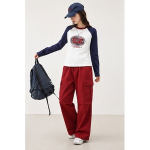 Conjunto de Camiseta con Estampado de Letras y Pantalones Cargo para Niñas MZJ, Ropa Deportiva Casual para Adolescentes, con Logotipo, Spandex/Algodón - Product Image 4
