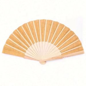 Abanico de Mano de Madera Ecológico Personalizado con Impresión Sólida, Abanico de Mano de Corcho, Abanico Plegable de Madera y Corcho - Product Image 2