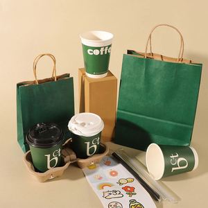 Bolsa de Regalo de Papel Kraft, Bolsa Comercial con Logotipo Personalizado, Publicitaria, con Asa, de Cartón Blanco Grueso, para Llevar, Acepta Personalización - Product Image 2