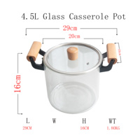 Bocaux en verre borosilicate classiques et durables pour soupes et bouillons, avec poignées en bois, résistants à la chaleur, compatibles lave-vaisselle, couvercles en verre – Vente en gros