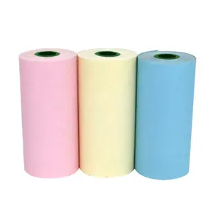 Renkli çekirdek termal nakit Pos kredi kağıt rulosu ile makbuz için yüksek parlak nakit makbuz termal kağıt