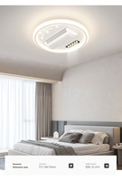 Ventilateur de plafond LED sans pales 120V/220V avec variateur de fréquence, design moderne, type lustre, pour éclairage de plafond.