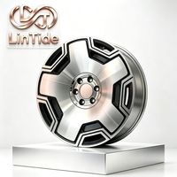 Juego de 5 Ruedas Forjadas de Dos Tonos con Acabado Pulido Estilo Dish, Llantas de Aleación Retro de Lujo para Modificación de Autos Premium, Venta al Por Mayor