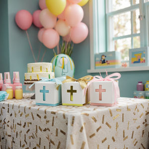 Caja <span class=keywords><strong>de</strong></span> Papel para Dulces con Diseño <span class=keywords><strong>de</strong></span> Cruz Temática <span class=keywords><strong>de</strong></span> Bautismo con Cinta, Caja <span class=keywords><strong>de</strong></span> Regalo para Primera Comunión, Paquete <span class=keywords><strong>de</strong></span> Regalo para Bautizo, Baby Shower - Product Image 6