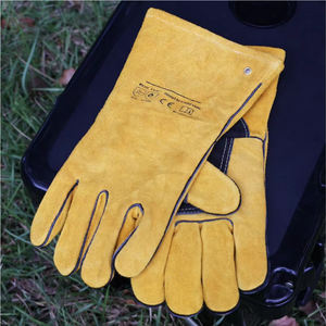 Gants de sécurité de Camping en plein air de qualité supérieure en cuir de vachette ignifuge isolation thermique haute température résistant à l'usure feu de joie gants de Camping - Product Image 2