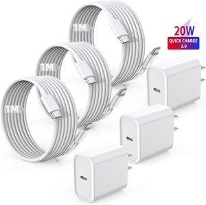 Kit de cargador de teléfono móvil Enchufe de EE. UU. PD 20W <span class=keywords><strong>Adaptador</strong></span> de corriente de pared de carga rápida con cable <span class=keywords><strong>USB</strong></span> tipo C de 1M <span class=keywords><strong>para</strong></span> iPhone 16/15 <span class=keywords><strong>iPad</strong></span> MacBook - Product Image 1