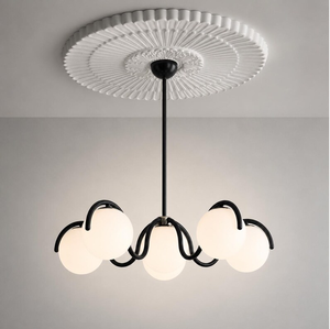 Lustre Sputnik de luxe à 6 bras en laiton, luminaire de plafond moderne du milieu du siècle pour salle à manger, cuisine, décoration intérieure - Product Image 5