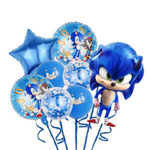 Juego de globos de aluminio <span class=keywords><strong>Sonic</strong></span> con diseño <span class=keywords><strong>Sonic</strong></span> Speedster-Cinco piezas para decoración de fiesta de <span class=keywords><strong>cumpleaños</strong></span>. - Product Image 5