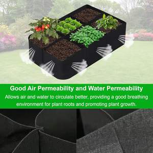 Sacs de culture en feutre réutilisables et durables à 4/6 compartiments, bacs de jardin surélevés avec poignées, pour intérieur et extérieur, jardinières de 10 gallons pour légumes et fleurs - Product Image 3