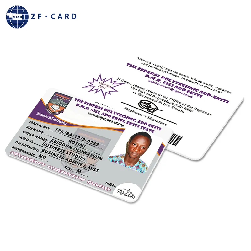 High Quality Printable Customized Design Smart staff Staff Employee Student Card With Chip