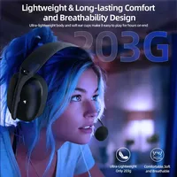 Auriculares Inalámbricos para Juegos ATTACK SHARK L80PRO, Dinámicos, con Micrófono Dual, Batería de 300 mAh, 3 Modos (2.4G/Cableado), BT 5.1, para Viajes