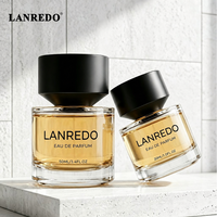 Flacon de parfum en verre transparent de haute qualité, cylindrique, 30ml, 50ml, 100ml, vide, avec bouchon conique inversé noir, vente en gros