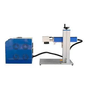 Máquina de marcação/gravação a laser, sistema de metal de marcação de joias 20w 30w 50w, mini máquina de marcação/gravura de fibra dividida com rotação