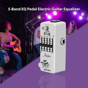 Pedal ecualizador de guitarra eléctrica Rowin de 5 bandas 100Hz 250Hz 630Hz <span class=keywords><strong>1</strong></span>,6 kHz 4kHz True Bypass <span class=keywords><strong>1</strong></span>/4 pulgadas Mono efectos de carcasa metálica - Product Image 5