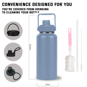 Travel Friendly Stainless Steel Water <b>Bottle</b> with Handle Custom Print Reusable Sports Flask - Product Image 4