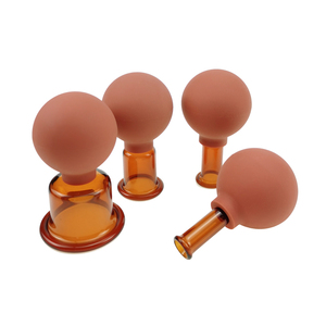 Di alta qualità marrone Anti cellulite vuoto Del Corpo Del Viso Massaggio di Vetro di Aspirazione Coppettazione set di 4pcs-facciale rejuva tazza - Product Image 5