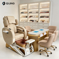Équipement professionnel de salon de beauté européen pour ongles, spa, massage, manucure, pédicure, chaise avec pompe de drainage et fonction brume