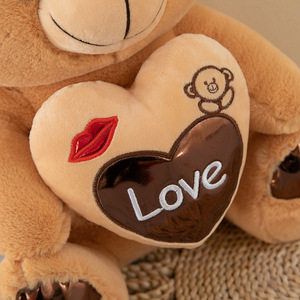 Vendita calda peluche orsacchiotto con cuscino cuore amore Super morbido Kawaii regalo di natale per coppie romantiche - Product Image 2