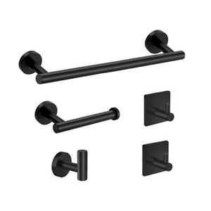 Accessori per il bagno 7 pezzi portasapone a parete nero acciaio inossidabile portasciugamani <span class=keywords><strong>porta</strong></span> portasciugamani <span class=keywords><strong>porta</strong></span> rasoio - Product Image 2