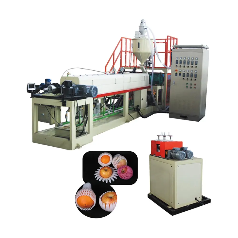 Plastic producten PE apple schuim fruit verpakking netto spons mesh making machine