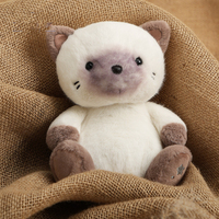 Niedliche Siamesische Katze Modepuppe Weiches Plüschtier Kawaii Kätzchen Geschenk für Kinder Geburtstag Heimdekoration 16cm
