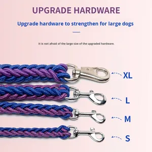 क्रॉस-बॉर्डर थोक ब्रेवे बुने हुए कुत्ते पट्टा विरोधी आठ स्ट्रैंड नायलॉन अनुकूलन योग्य मल्टीकोर पालतू - Product Image 5