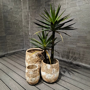 2026Factory Price Vintage Europe Design Fiber Cement Flower <b>Pots</b> Eco-Friendly Waterproof Floor & Shopping Mall Use Drainage Hole - Product Image 2